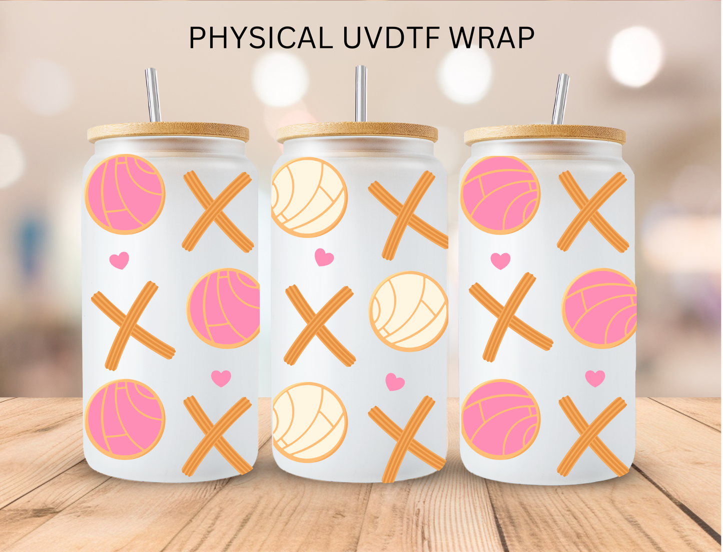 Valentines XOXO Pan Dulce - 16 oz / 20 oz Libby UV DTF