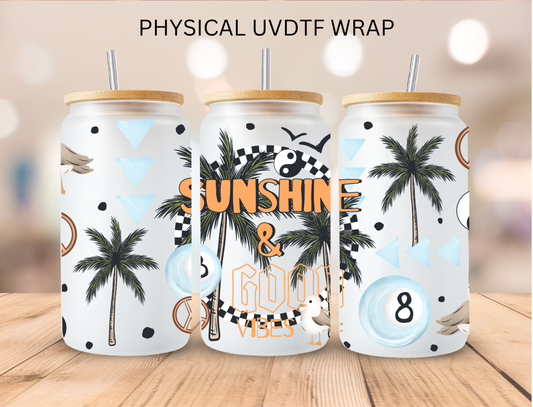 Sunshine And Good Vibes - 16 oz / 20 oz Libby UV DTF Wrap