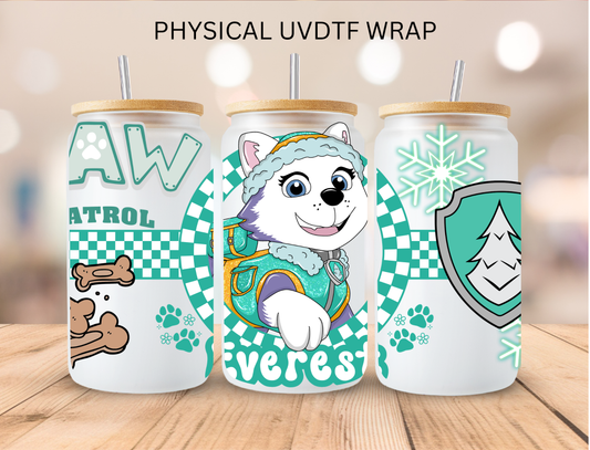 Snow Firefighter Dog - 16 oz / 20 oz Libby UV DTF