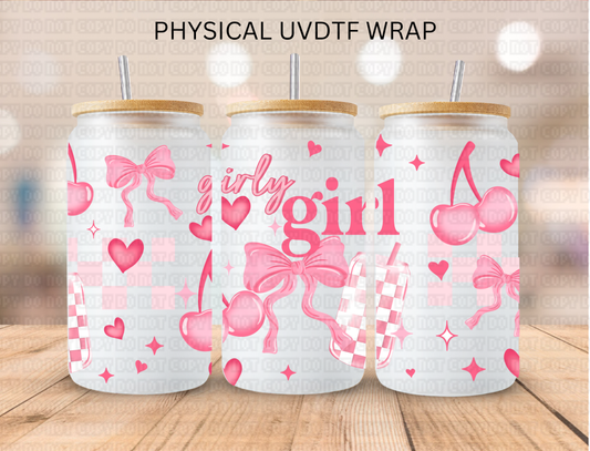 Pink Girly Girl Coquette - 16 oz / 20 oz Libby UV DTF
