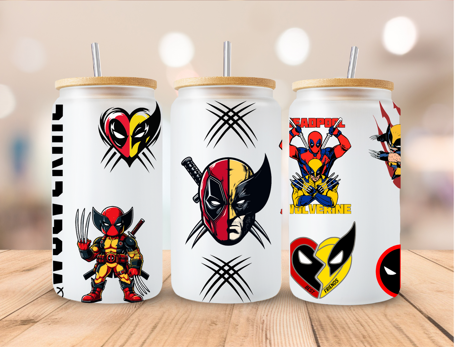 Deadpool and Wolverine - 16 oz / 20 oz Libby UV DTF Wrap