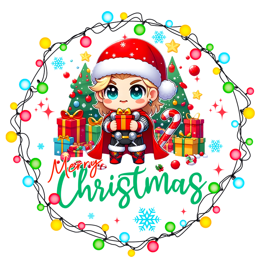 Cartoon Heros Christmas Ornament Bundle 2.8 Inch - Ornament UVDTF Decal