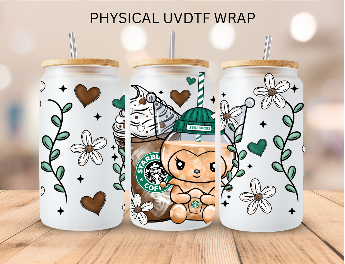 Iced Coffee Character - 16 oz / 20 oz Libby UV DTF