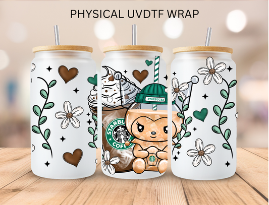 Iced Coffee Character - 16 oz / 20 oz Libby UV DTF