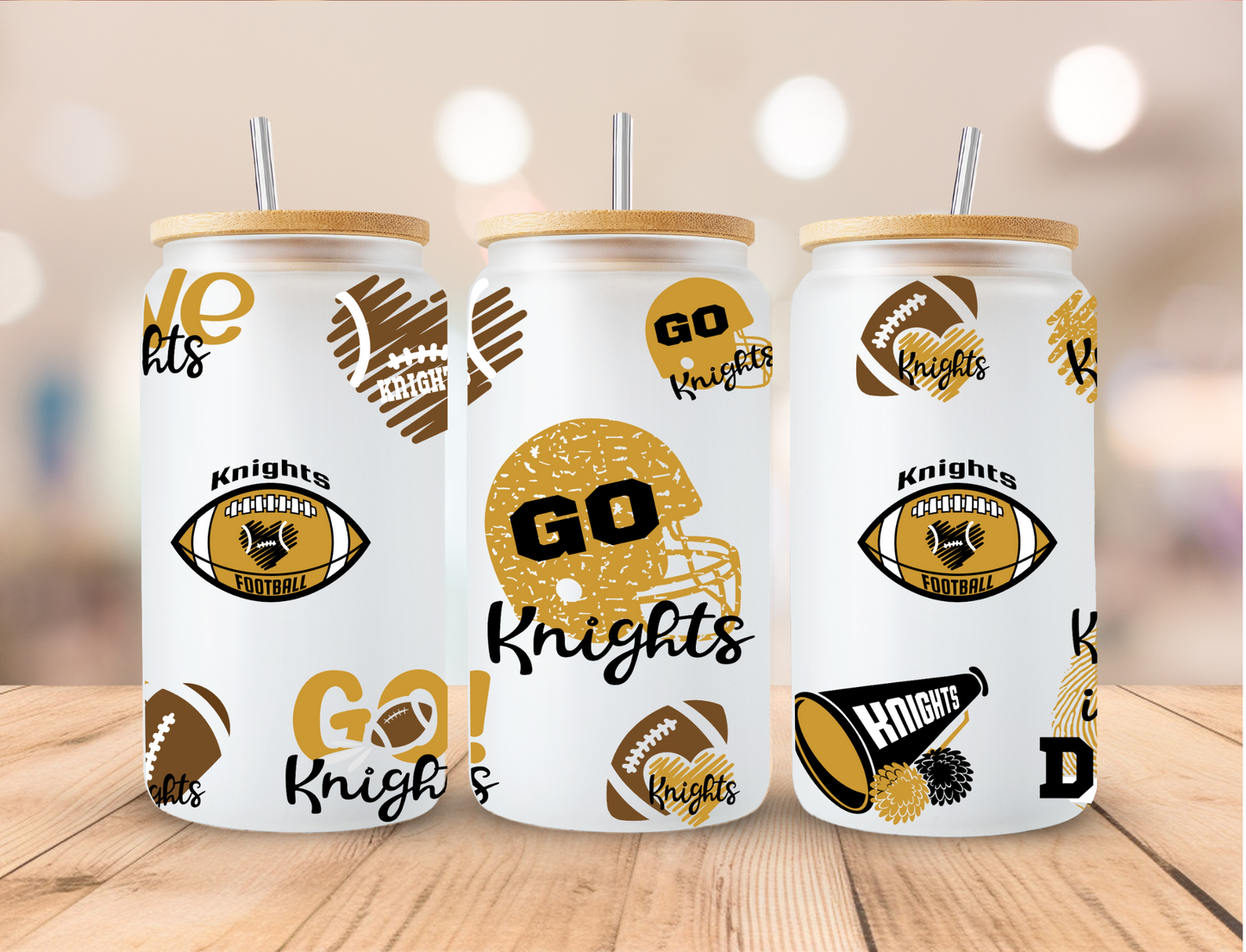 Football College UCF - 16 oz / 20 oz Libby UV DTF Wrap