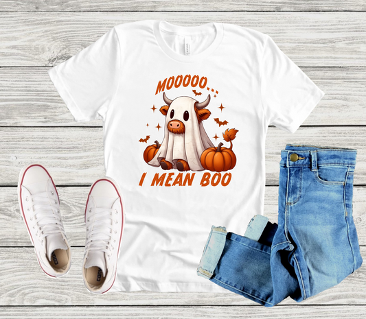 Mooo I Mean Boo Halloween Cow - Adult DTF Print Transfer