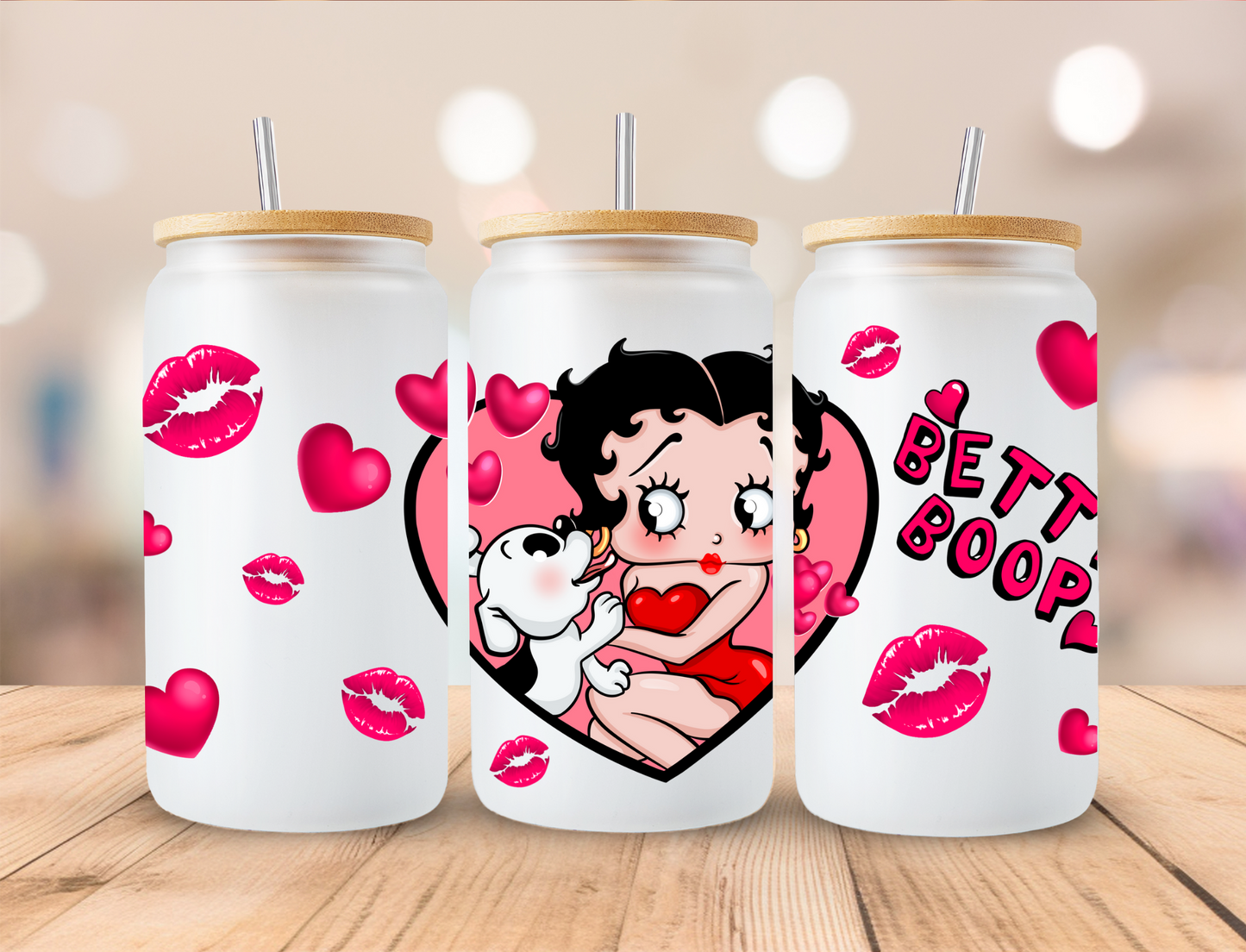 Valentines Boop - 16 oz / 20 oz Libby UV DTF Wrap