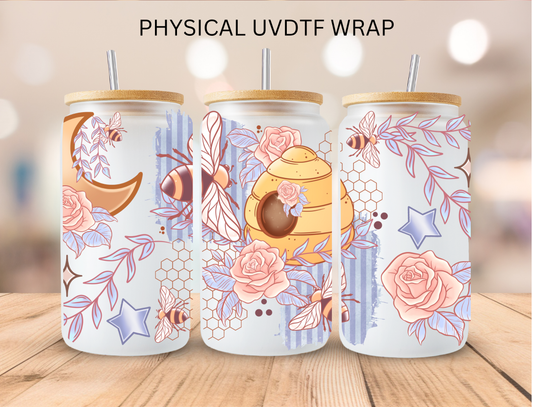 Pastel Honeybees - 16 oz / 20 oz Libby UV DTF