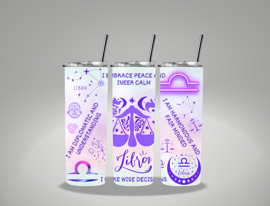 LIbra - 20oz Skinny Tumbler / 25 Oz Glass Tumbler Wrap EXCLUSIVE