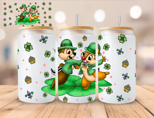 St. Patty's Chipmunk - 16 oz / 20 oz Libby UV DTF Wrap