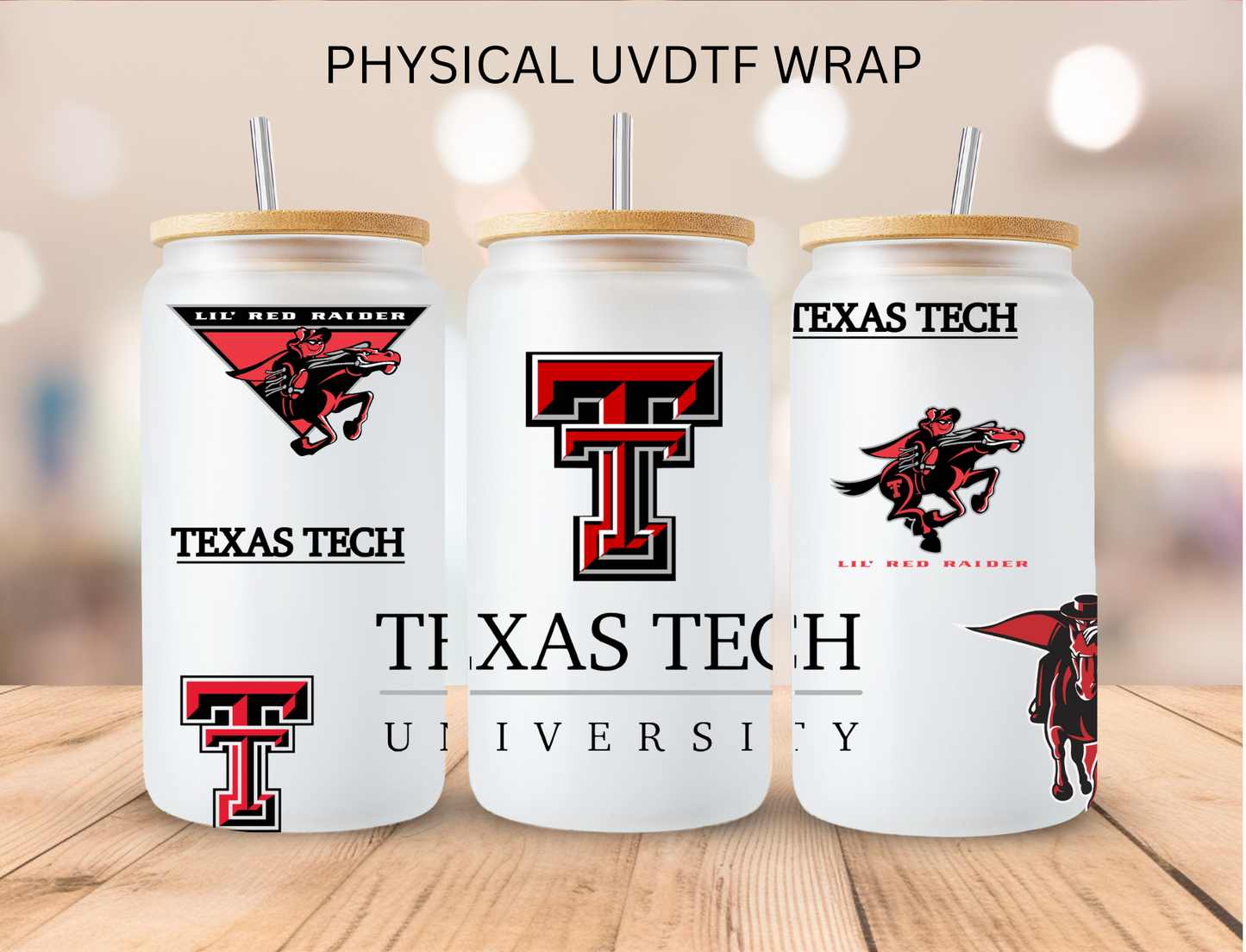 Texas Tech - 16 oz / 20 oz Libby UV DTF Wrap