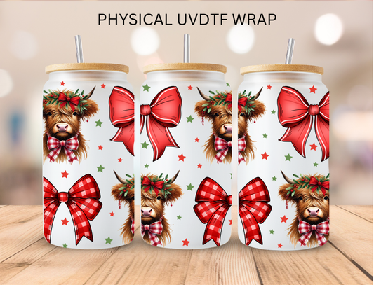 Christmas Cows - 16 oz / 20 oz Libby UV DTF Wrap