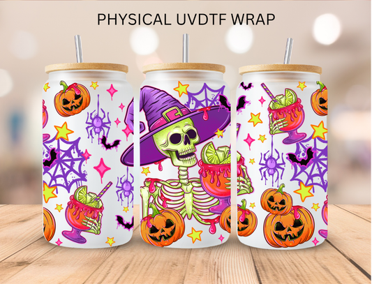 Halloween Neon Skeleton - 16 oz / 20 oz Libby UV DTF Wrap