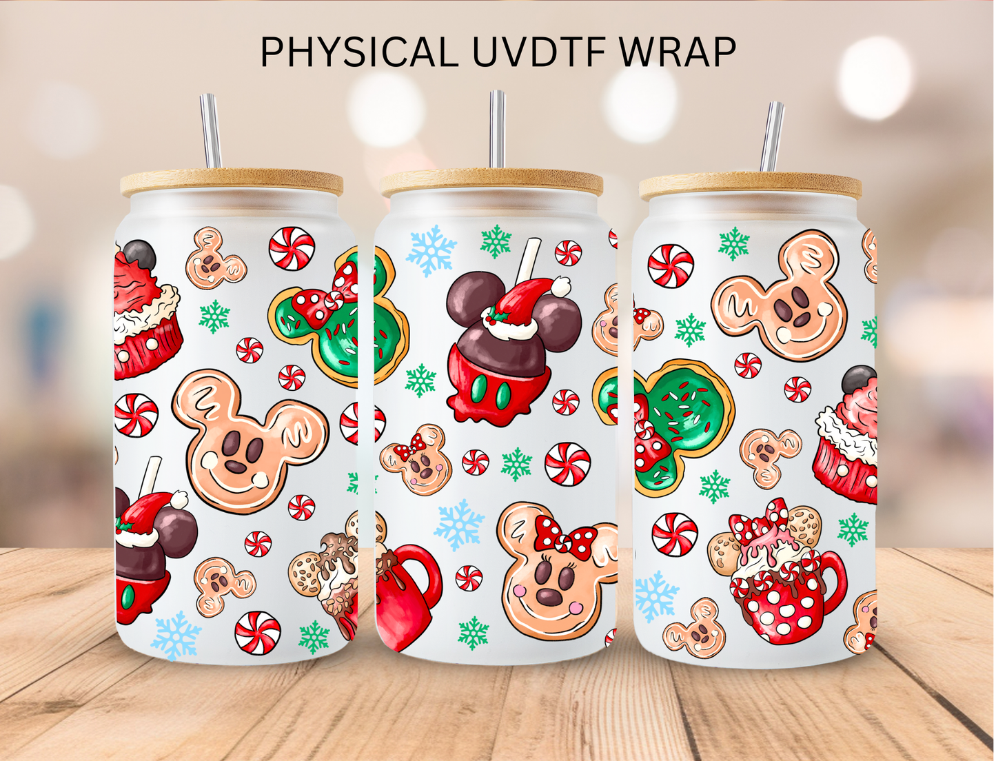 Christmas Mouse Treats - 16 oz / 20 oz Libby UV DTF Wrap