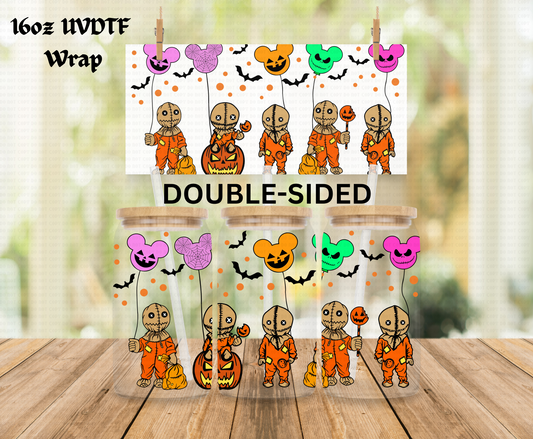 Halloween Sam Pumpkin Balloons - 16 oz Libby UV DTF DOUBLESIDED Wrap RTS