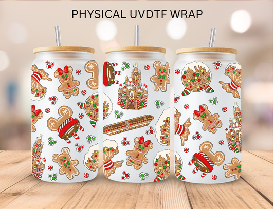 Christmas Gingerbread Mouse Treats - 16 oz / 20 oz Libby UV DTF Wrap