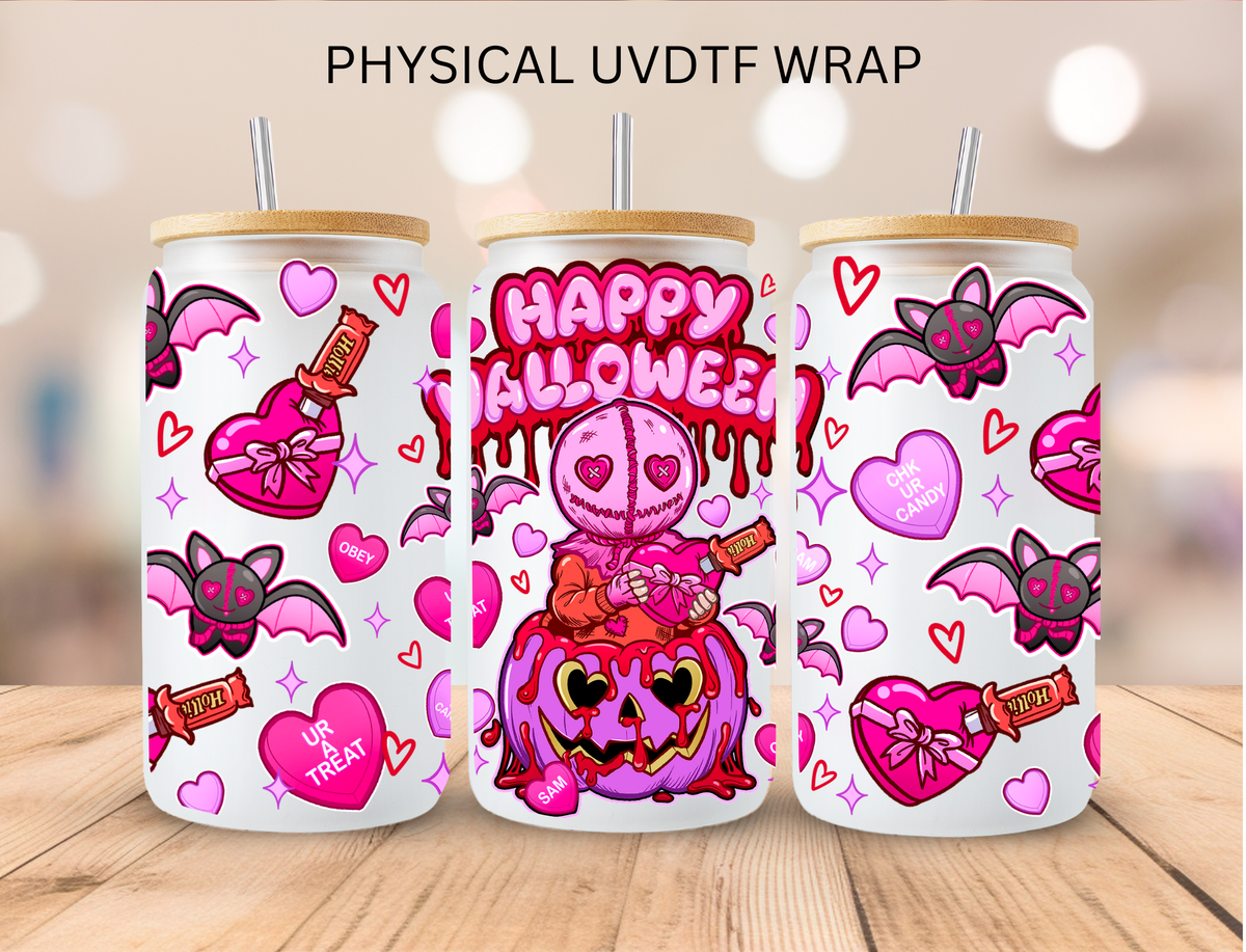 Happy Valloween Valentine - 16 oz / 20 oz Libby UV DTF