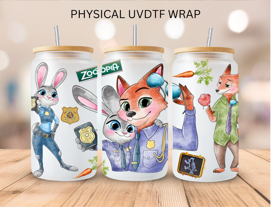 Watercolor Police Rabbit - 16 oz / 20 oz Libby UV DTF