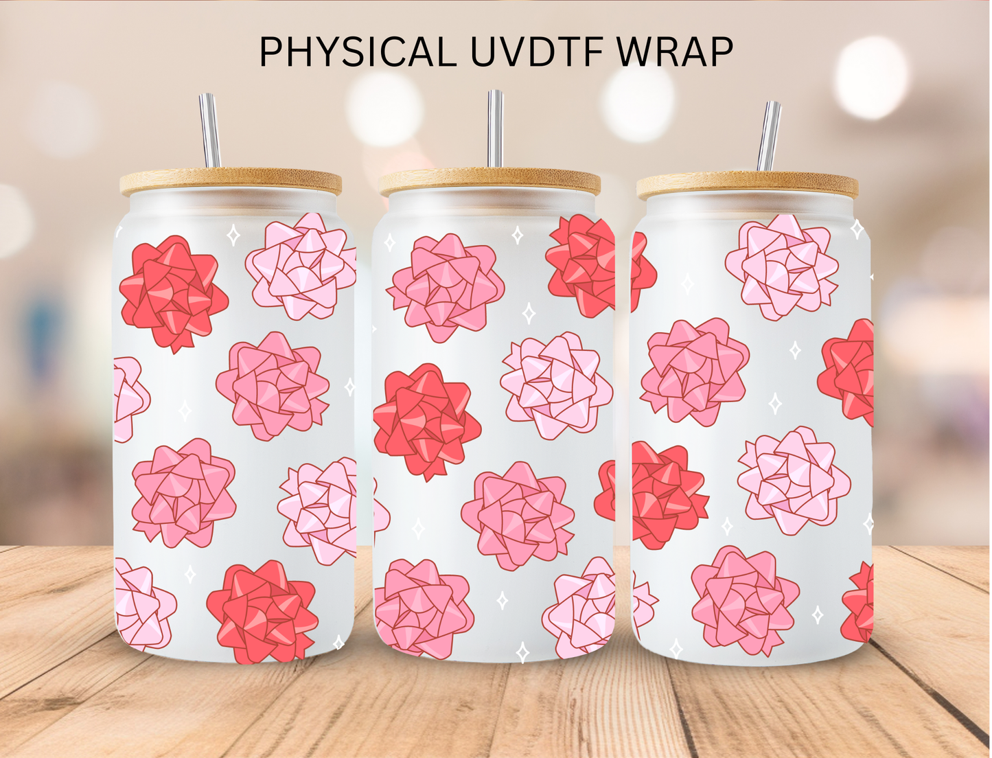 Christmas Present Bow - 16 oz / 20 oz Libby UV DTF