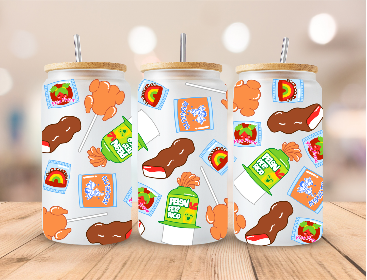 Mexican Snacks Treats - 16 oz / 20 oz Libby UV DTF Wrap