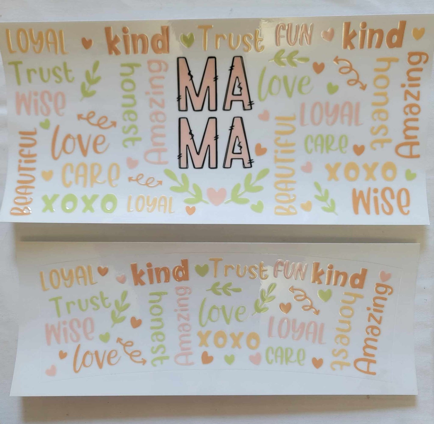 Mothers Day MAMA Affirmations - UVDTF 40 oz Tumbler Wrap RTS