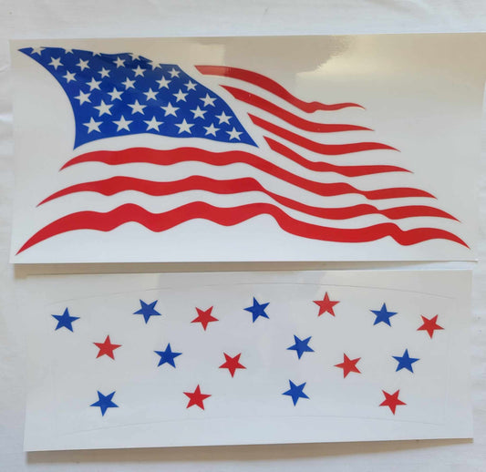 Patriotic American Flag - UVDTF 40 oz Tumbler Wrap RTS