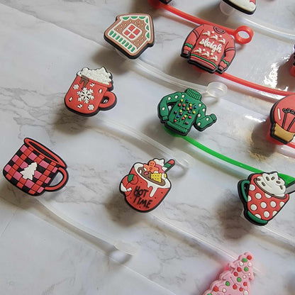 Christmas - Silicone Straw Toppers