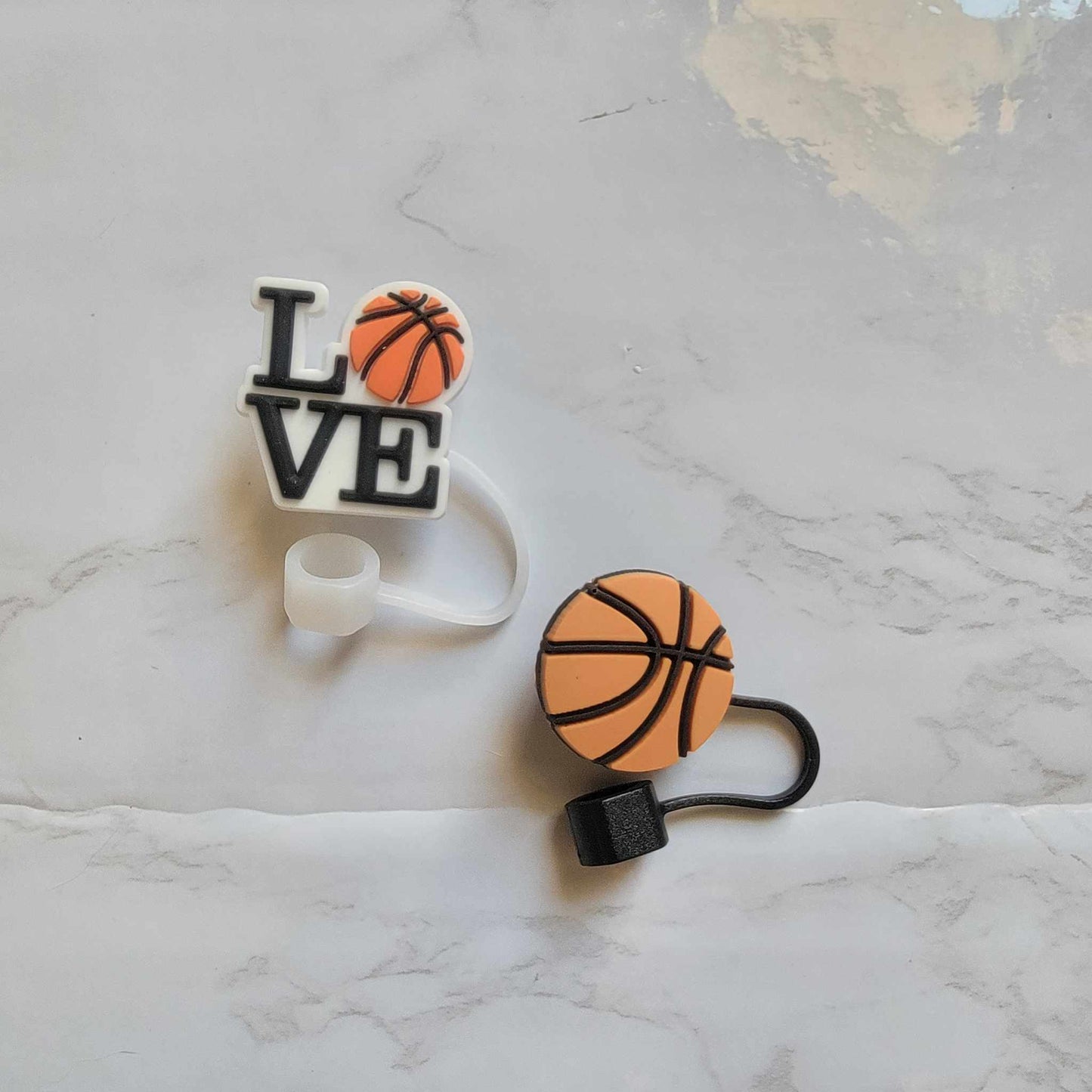 Basketball - Silicone Straw Toppers