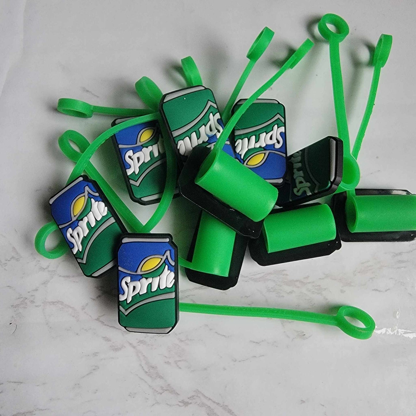 Sprite Soda Can - Silicone Straw Toppers 8 mm