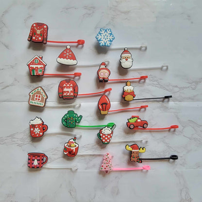 Christmas - Silicone Straw Toppers