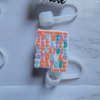 Affirmations Self Love - Silicone Straw Toppers