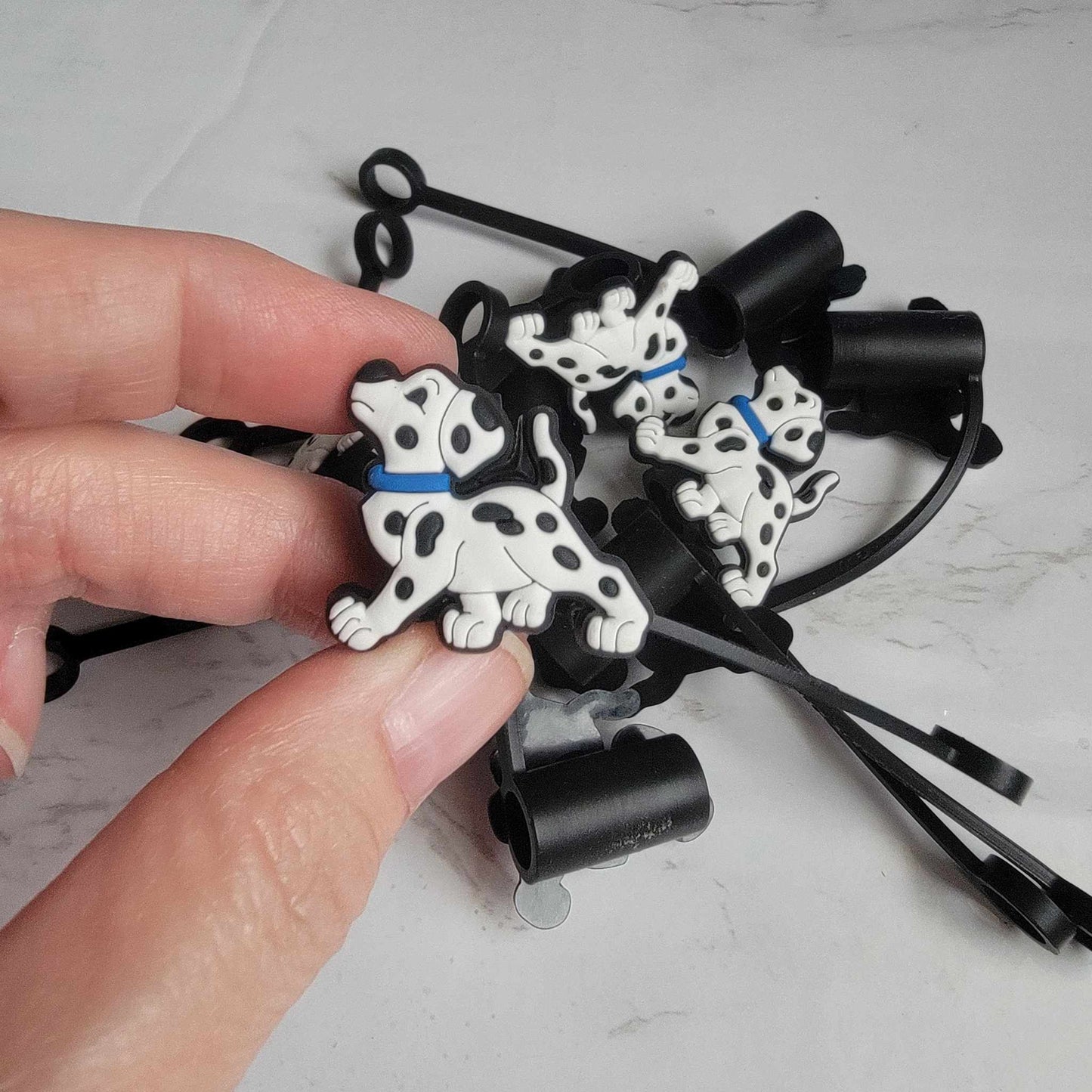 Dalmatian Dog - Silicone Straw Toppers 8 mm