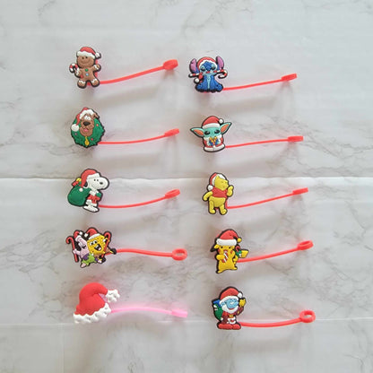 Christmas Characters Mix - Silicone Straw Toppers