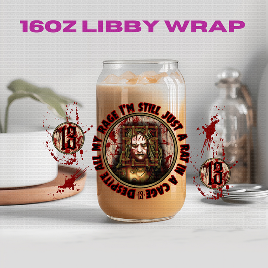 Halloween Rats In A Cage - 16 oz / 20 oz Libby UV DTF Wrap