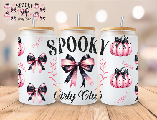 Halloween Pink Spooky Girly Club - 16 oz / 20 oz Libby UV DTF Wrap