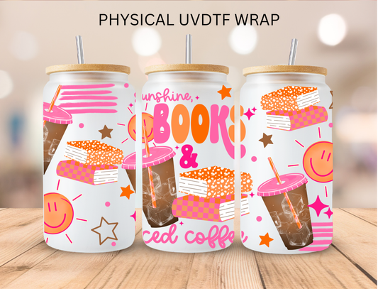 Books And Coffee - 16 oz / 20 oz Libby UV DTF Wrap