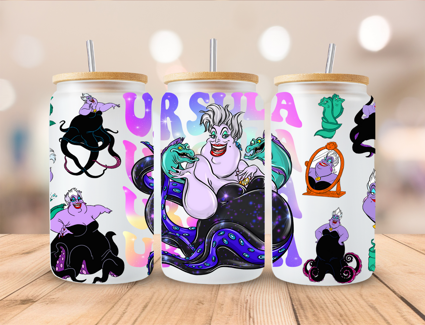 Ursula Villain - 16 oz Libby UV DTF Wrap