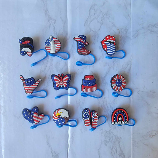Patriotic Collection - Silicone Straw Toppers 8 mm