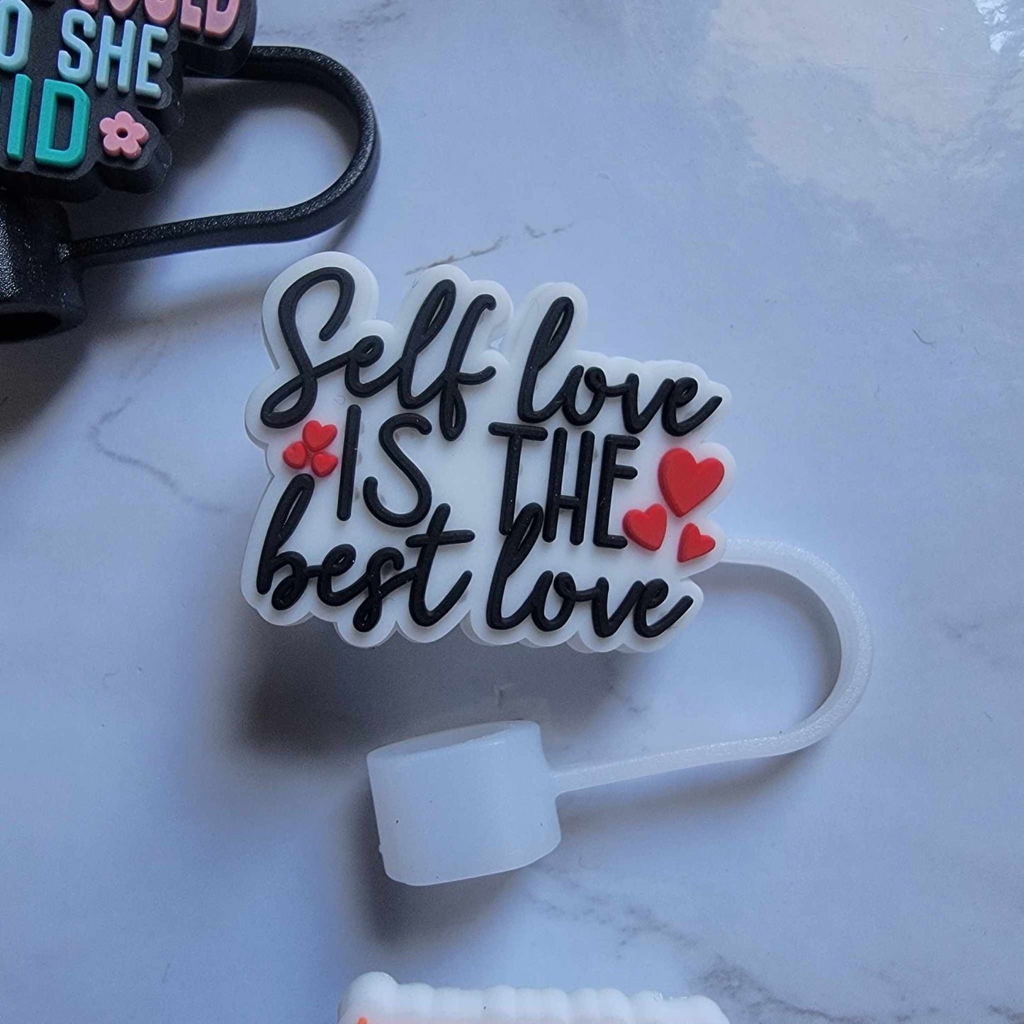 Affirmations Self Love - Silicone Straw Toppers