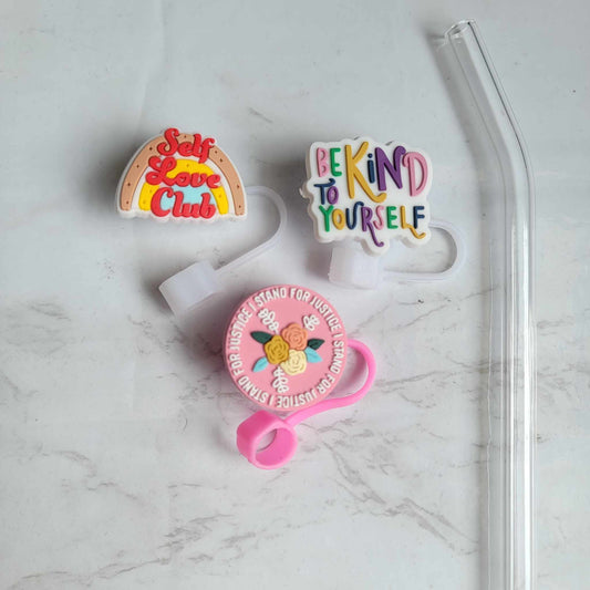 Be Kind Self Love Affirmations - Silicone Straw Toppers