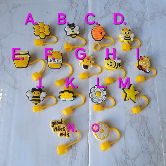 Honey Bee Collection - Silicone Straw Toppers 10 mm