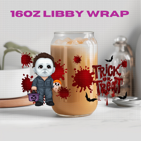 Halloween Chucky Horror Characters - 16 oz / 20 oz Libby UV DTF Wrap (Copy)