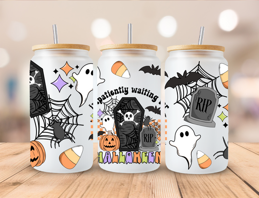 Impatiently Waiting For Halloween - 16 oz / 20 oz Libby UV DTF Wrap CERRAS EXCLUSIVE DESIGN