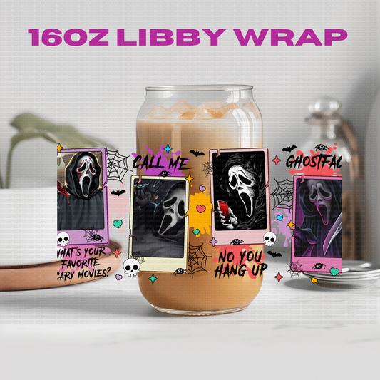 Halloween Ghostface Tarot Cards - 16 oz / 20 oz Libby UV DTF Wrap