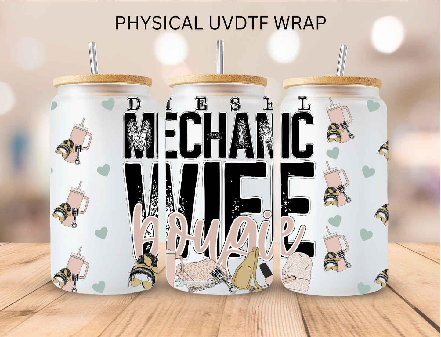 Bougee Wife Mom Collection - 16 oz / 20 oz Libby UV DTF