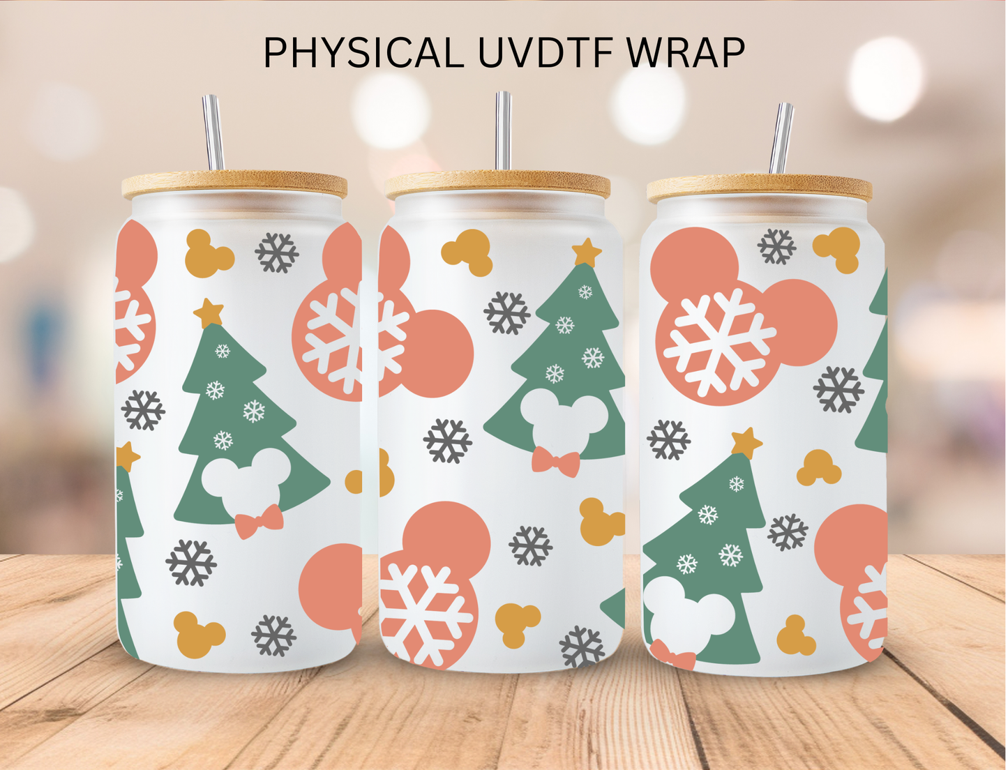 Christmas Mouse - 16 oz / 20 oz Libby UV DTF Wrap