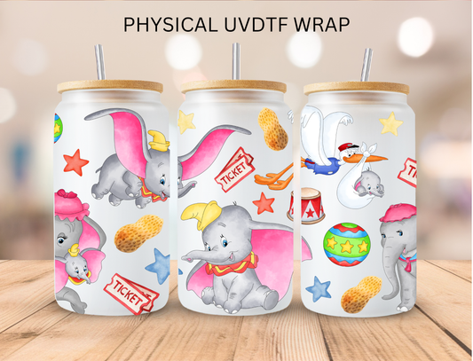 Watercolor Circus Elephant - 16 oz / 20 oz Libby UV DTF