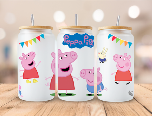 Pig Family - 16oz Libby UV DTF Wrap