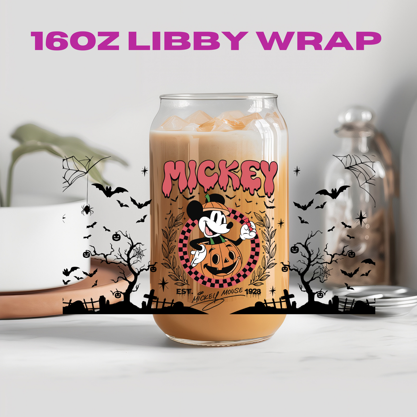 Halloween Spooky Mouse Friends Collection - 16 oz / 20 oz Libby UV DTF Wrap