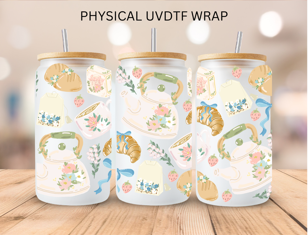 Spring Cottage Core Tea - 16 oz / 20 oz Libby UV DTF